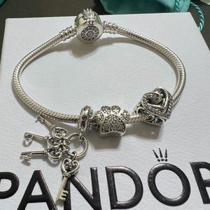 Pandora bracelet with charms